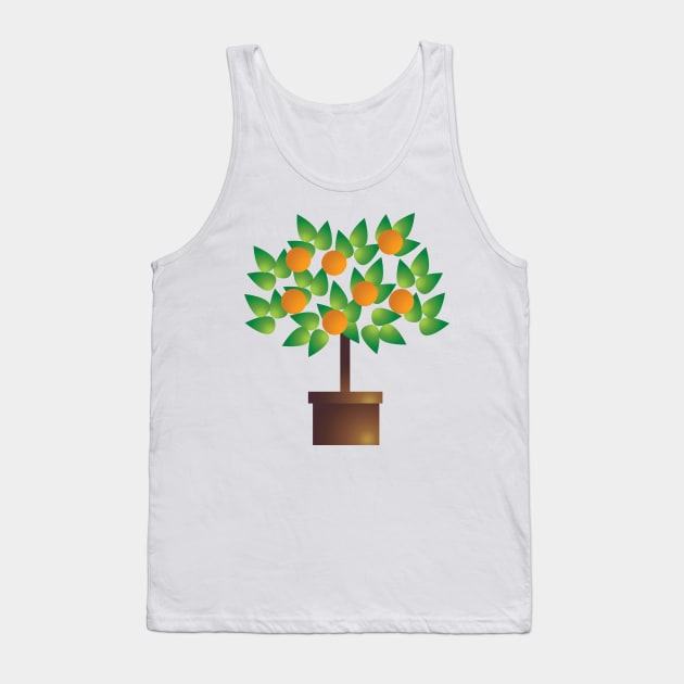 Orange Tree Pot Plant Digital Art | Melanie Jensen Illustrations Tank Top by illusima